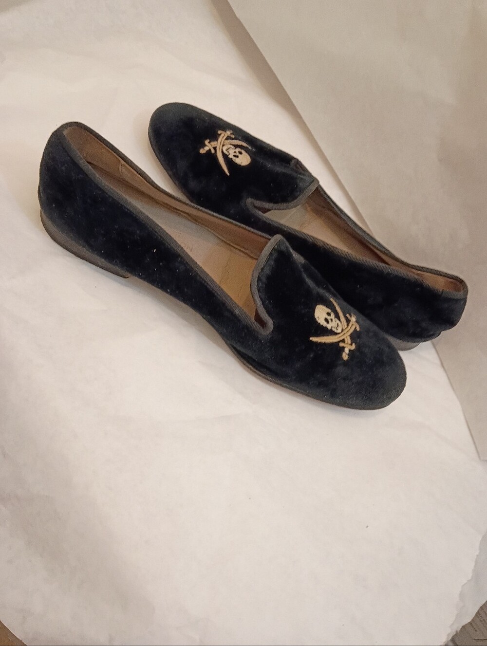 Stubbs & Wootton mens Sz 11 Shoes Skull Velvet Distressed - Picture 5 of 16